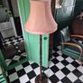 Floorlamp Retro Vintage 20th  Midcentury Floorlamp with pink silk shade Image 4