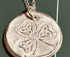 Handmade fine silver pendant on sterling silver chain