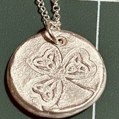 Handmade fine silver pendant on sterling silver chain