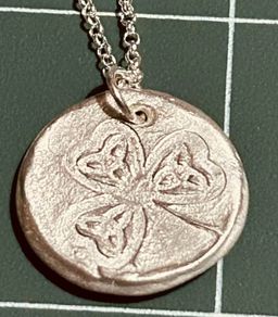Handmade fine silver pendant on sterling silver chain