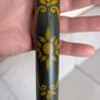 Vintage Wooden Table Lamp Green & Gold Floral Design - 43cm Image 5