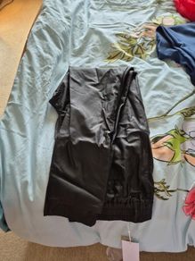 Leather look black jeggings