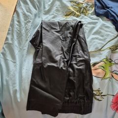 Leather look black jeggings