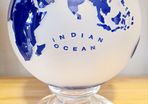 Beautiful crystal globe original Bohemian crystal 21cm tall boxed