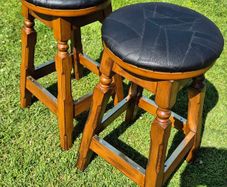 Pair of Immaculate Commercial-Grade Beechwood Bar Stools