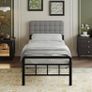 3ft Single Bed Frame with Upholstered Headboard and Footboard, 36cm High Image 9