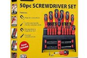 TOOLKIT 50pcs Screwdriver Set in Case | Magnetic Screwdrivers Sets | Crossheads Slot-Heads and Precision | Magnetised Chrome Vanadium Shafts | Multi-bit