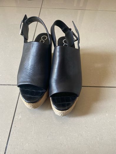 Calvin Klein black leather sandals