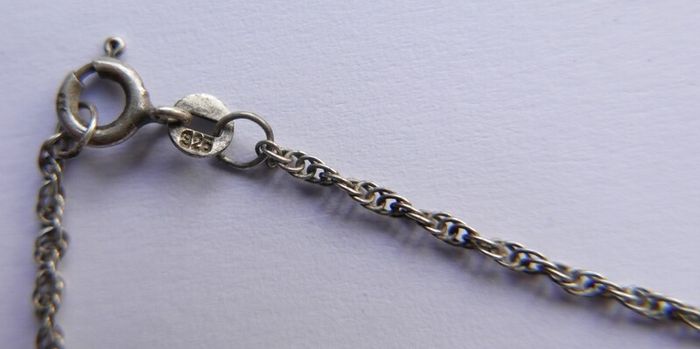 Vintage Sterling Silver 925 Pendant Necklace length 18" - 4,4g