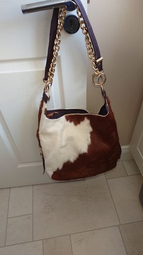 Cow hide handmade bag
