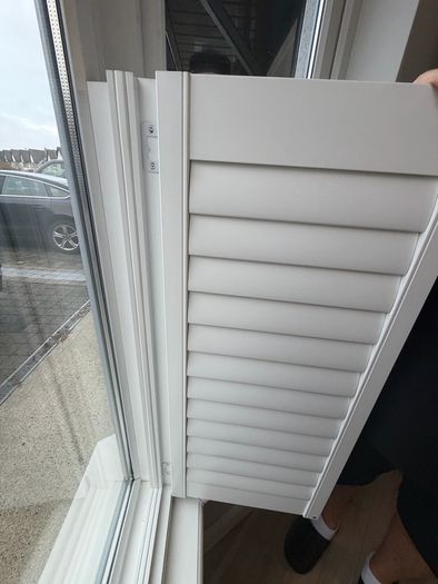 White Shutter Blinds for Bay Window