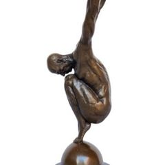 The Olympic Man - Bronze, Marble, Signed