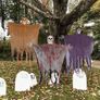 Halloween Decorations Outdoor, 3 Packs Halloween Skull Decorations, Hanging Skeleton Halloween Decorations Insertable Flying Ghost Halloween Indoor Decorations for Haunted House Garden Image 4