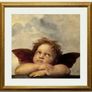 Large Pair of Framed Raphael Cherub Prints (67cm x 67cm) Glass Front Image 2