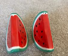 Ceramic Watermelon Salt and Pepper Shakers