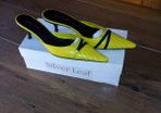 Silver leaf slip on shoe