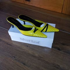Silver leaf slip on shoe