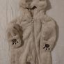 fluffy Cosy Hooded pramsuit all in one Image 4