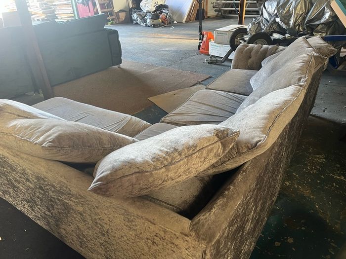 Silver crashed select corner sofa