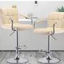 Black/Armrest 2 x Bar Stools with Backrest Height Adjustment, 360 Degree Rotation Image 10