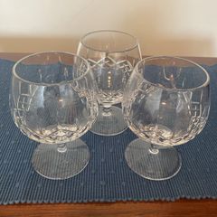 Vintage Galway Crystal Brandy/Cognac Glass Trio