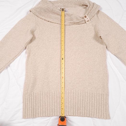 Faber Beige Oatmeal Cream Chunky Cowl Neck Knit Jumper with Buckle Detail 8-10UK/36-38EU