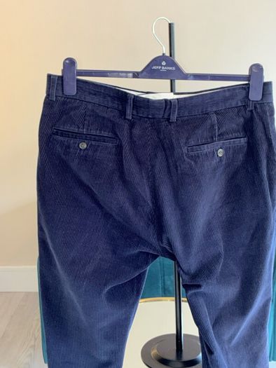 Mens Navy Corduroy Trousers from Gurteen