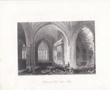 W.H. Bartlett.  Interior of Holy Cross Abbey