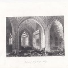 W.H. Bartlett.  Interior of Holy Cross Abbey