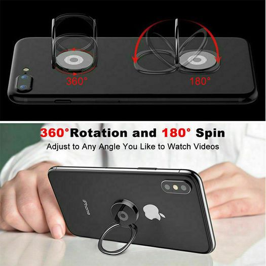 Magnetic Finger Ring Holder 360 for Phones Black or Silver
