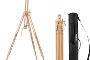 Artist Field Easel, Tripod Beech Wooden Painting Easel Stand with Bag, Lightweight Professional Art Easel for Painting and Display