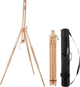 Artist Field Easel, Tripod Beech Wooden Painting Easel Stand with Bag, Lightweight Professional Art Easel for Painting and Display