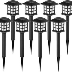 Solar Lights Outdoor Garden, 8 Pack Garden Lights Solar Powered Waterproof, Solar Lights Outdoor, Landscape, Path, Yard, Patio, Driveway,Pathway,Warm White,Auto ON/Off