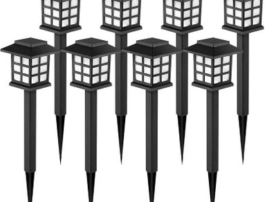 Solar Lights Outdoor Garden, 8 Pack Garden Lights Solar Powered Waterproof, Solar Lights Outdoor, Landscape, Path, Yard, Patio, Driveway,Pathway,Warm White,Auto ON/Off