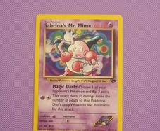 Sabrina's Mr. Mime Pokemon card from Gym Challenge (59/132).