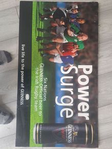 Guinness 6 nations rugby pub display.