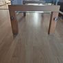 Glass table with wooden base Image 4