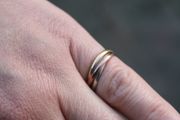 Tricolor gouden trinity ring gold 375 9K 2g