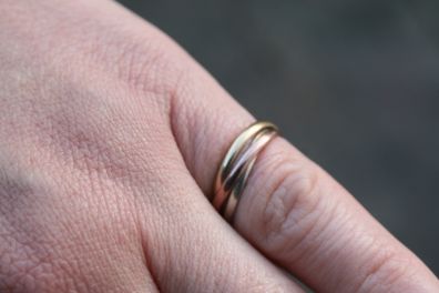 Tricolor gouden trinity ring gold 375 9K 2g