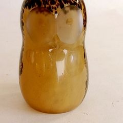 Vintage Wedgewood Hand Blow Glass Owl Paperweight. Signed.