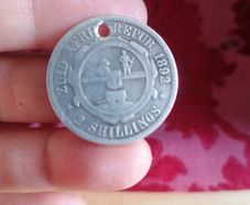 1892 South Africa Silver Two Shillings Coin