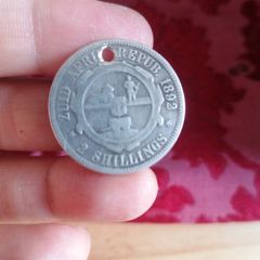 1892 South Africa Silver Two Shillings Coin