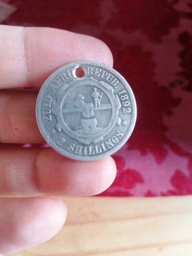 1892 South Africa Silver Two Shillings Coin