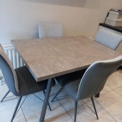 Grey table & 4 chairs