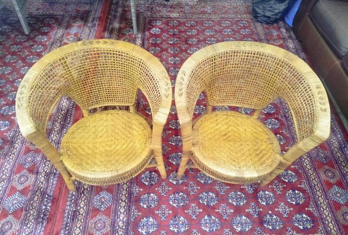Vintage Ratan Tub Chairs