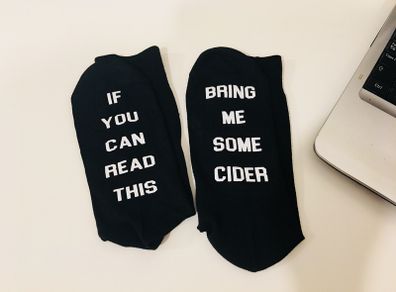 If You Can Read This Bring Me Some Cider Of Wine Funny Socks Great Gift Present