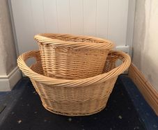 Matching Wicker Laundry Baskets x 3