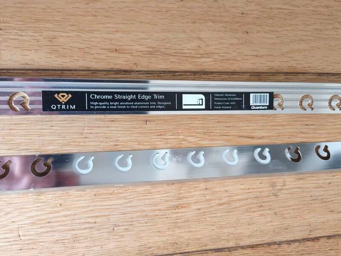 Chrome trim for tiling