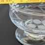Vintage Etched Crystal Footed Dessert Bowls Pair Grapevine Leaf Design Image 3