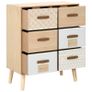 Sideboard with 6 Drawers 60x30x75 cm Solid Pinewood Image 3